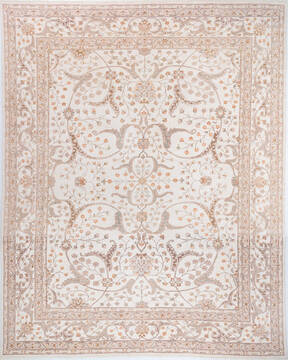 Chobi Beige Hand Knotted 12'1" X 15'3"  Area Rug 700-157739