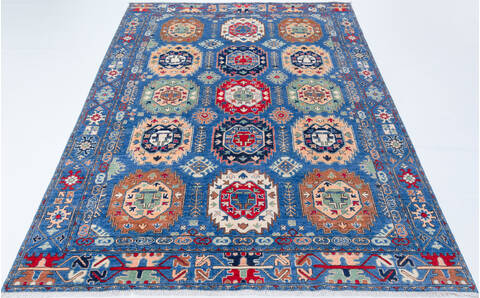 Kazak Blue Hand Knotted 68 X 99 Area Rug 700-157740 Image 1