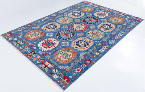 Kazak Blue Hand Knotted 68 X 99 Area Rug 700-157740 Image 2