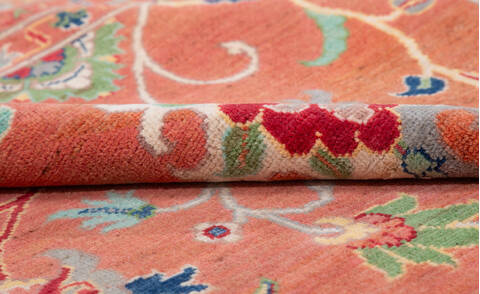Kazak Orange Hand Knotted 83 X 100 Area Rug 700-157741 Image 7