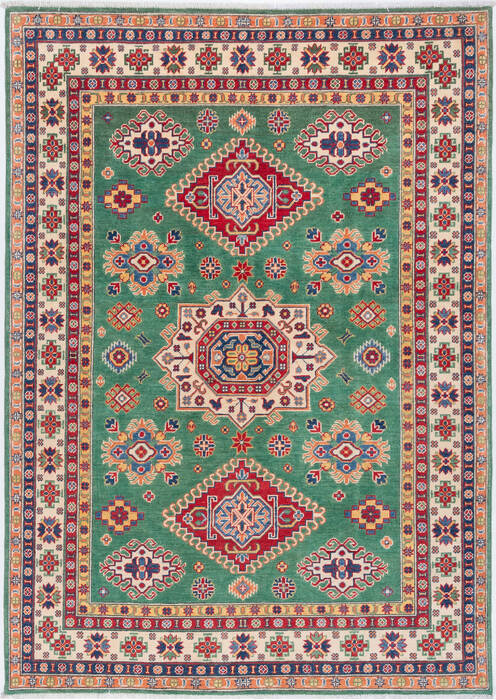 Kazak Green Hand Knotted 58 X 80 Area Rug 700-157742 Image 0