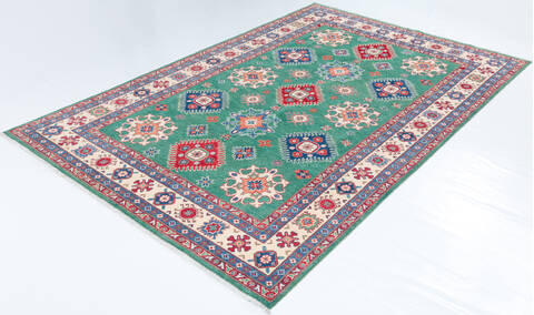 Kazak Green Hand Knotted 66 X 910 Area Rug 700-157743 Image 2