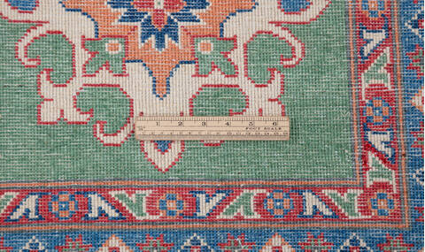 Kazak Green Hand Knotted 66 X 910 Area Rug 700-157743 Image 8