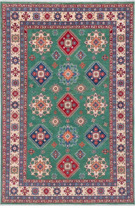 Kazak Green Hand Knotted 66 X 910 Area Rug 700-157743 Image 0