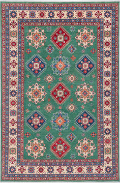 Kazak Green Hand Knotted 6'6" X 9'10"  Area Rug 700-157743