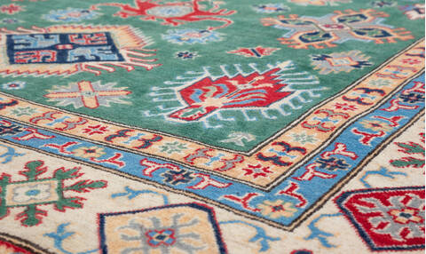 Kazak Green Hand Knotted 66 X 910 Area Rug 700-157744 Image 3