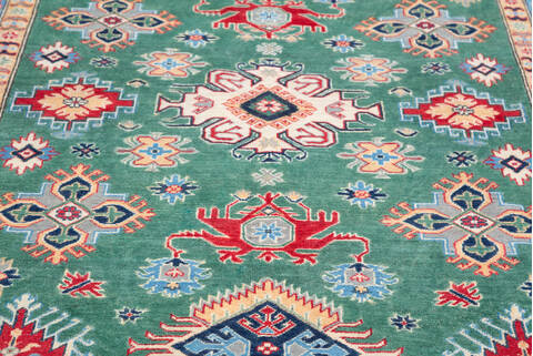 Kazak Green Hand Knotted 66 X 910 Area Rug 700-157744 Image 5