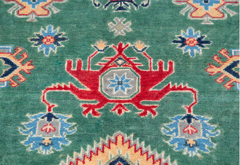 Kazak Green Hand Knotted 66 X 910 Area Rug 700-157744 Image 6