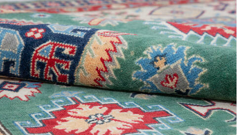 Kazak Green Hand Knotted 66 X 910 Area Rug 700-157744 Image 7