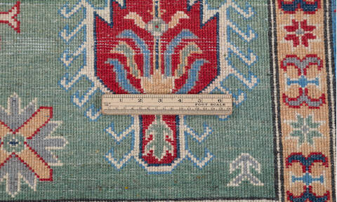 Kazak Green Hand Knotted 66 X 910 Area Rug 700-157744 Image 8