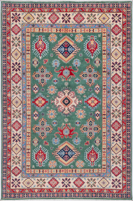 Kazak Green Hand Knotted 66 X 910 Area Rug 700-157744 Image 0