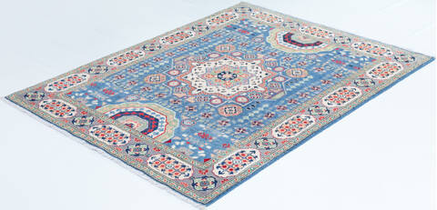 Kazak Blue Hand Knotted 50 X 65 Area Rug 700-157746 Image 2