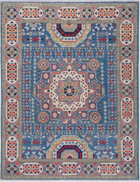 Kazak Blue Hand Knotted 5'0" X 6'5"  Area Rug 700-157746
