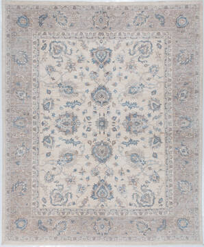 Chobi Beige Hand Knotted 8'0" X 9'8"  Area Rug 700-157752