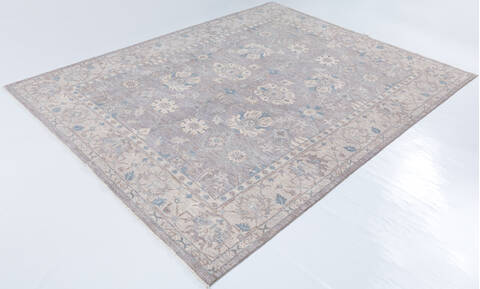 Chobi Grey Hand Knotted 80 X 910  Area Rug 700-157753 Image 2