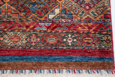Chobi Multicolor Runner Hand Knotted 30 X 76 Area Rug 700-157755 Image 4