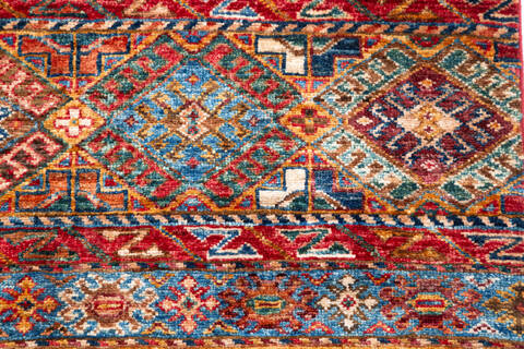 Chobi Multicolor Runner Hand Knotted 30 X 76 Area Rug 700-157755 Image 6