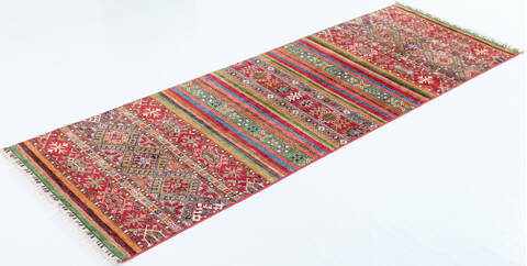 Chobi Multicolor Runner Hand Knotted 31 X 83 Area Rug 700-157756 Image 2