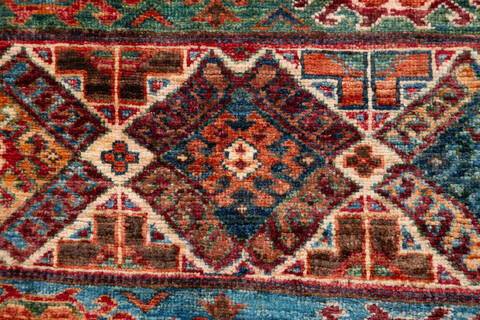 Chobi Multicolor Runner Hand Knotted 211 X 75 Area Rug 700-157757 Image 6