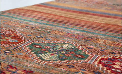 Chobi Multicolor Runner Hand Knotted 211 X 82 Area Rug 700-157758 Image 3