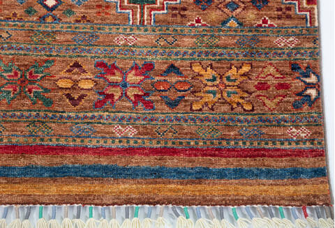 Chobi Multicolor Runner Hand Knotted 211 X 82 Area Rug 700-157758 Image 4