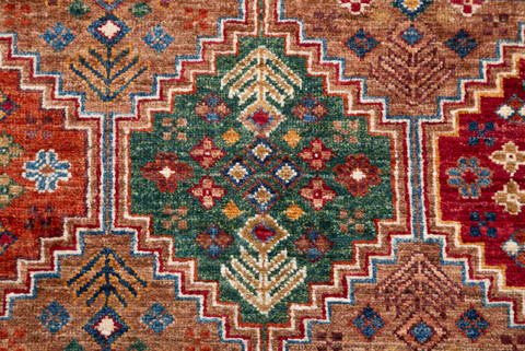 Chobi Multicolor Runner Hand Knotted 211 X 82 Area Rug 700-157758 Image 6