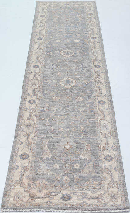 Chobi Light Gray Runner Hand Knotted 26 X 99 Area Rug 700-157759 Image 1