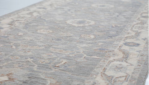 Chobi Light Gray Runner Hand Knotted 26 X 99 Area Rug 700-157759 Image 3