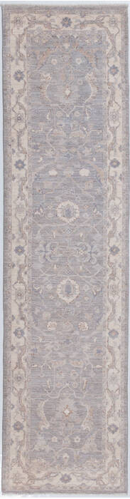 Chobi Light Gray Runner Hand Knotted 26 X 99 Area Rug 700-157759 Image 0