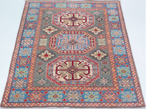 Kazak Grey Hand Knotted 310 X 59 Area Rug 700-157762 Image 1