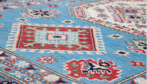 Kazak Light Blue Hand Knotted 40 X 58 Area Rug 700-157764 Image 3