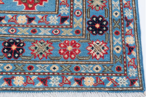 Kazak Light Blue Hand Knotted 40 X 58 Area Rug 700-157764 Image 4