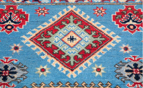 Kazak Light Blue Hand Knotted 40 X 58 Area Rug 700-157764 Image 6
