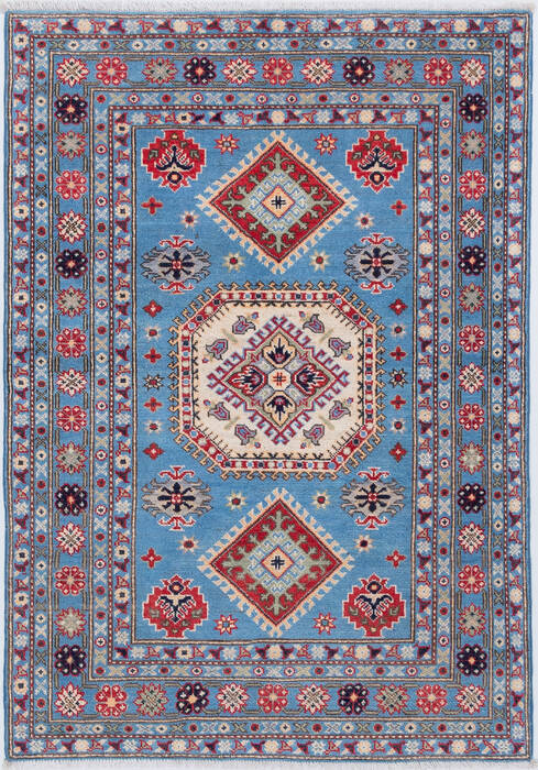 Kazak Light Blue Hand Knotted 40 X 58 Area Rug 700-157764 Image 0