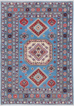 Kazak Light Blue Hand Knotted 4'0" X 5'8"  Area Rug 700-157764