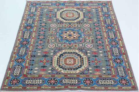 Kazak Grey Hand Knotted 42 X 59  Area Rug 700-157765 Image 1