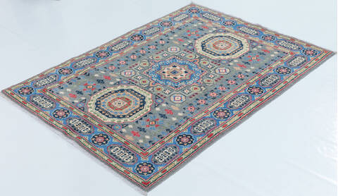 Kazak Grey Hand Knotted 42 X 59  Area Rug 700-157765 Image 2
