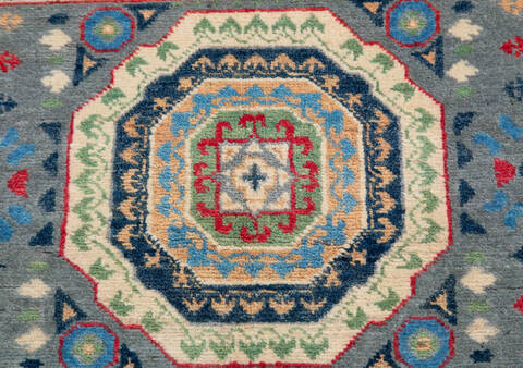 Kazak Grey Hand Knotted 42 X 59  Area Rug 700-157765 Image 6