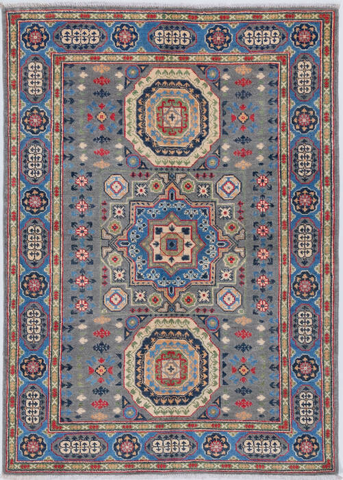 Kazak Grey Hand Knotted 42 X 59  Area Rug 700-157765 Image 0