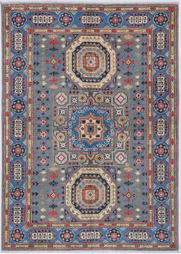Kazak Grey Hand Knotted 4'2" X 5'9"  Area Rug 700-157765