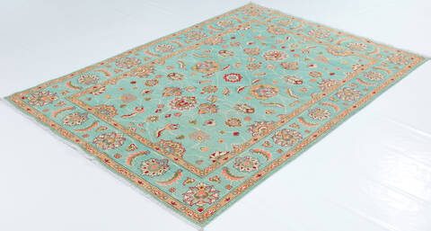 Kazak Green Hand Knotted 57 X 710 Area Rug 700-157767 Image 2
