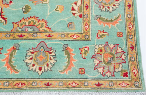Kazak Green Hand Knotted 57 X 710 Area Rug 700-157767 Image 4