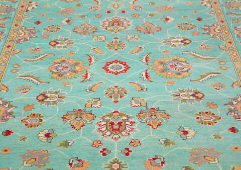 Kazak Green Hand Knotted 57 X 710 Area Rug 700-157767 Image 5