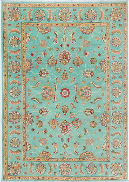 Kazak Green Hand Knotted 57 X 710 Area Rug 700-157767 Image 0