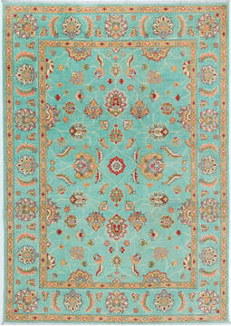 Kazak Green Hand Knotted 5'7" X 7'10"  Area Rug 700-157767