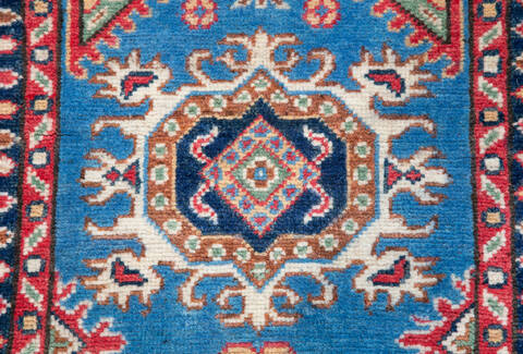 Kazak Blue Runner Hand Knotted 27 X 96 Area Rug 700-157768 Image 5