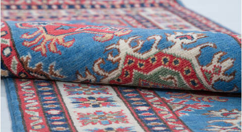 Kazak Blue Runner Hand Knotted 27 X 96 Area Rug 700-157768 Image 6
