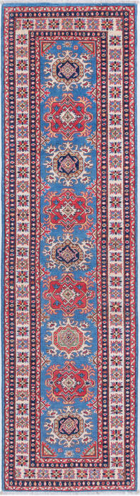 Kazak Blue Runner Hand Knotted 27 X 96 Area Rug 700-157768 Image 0