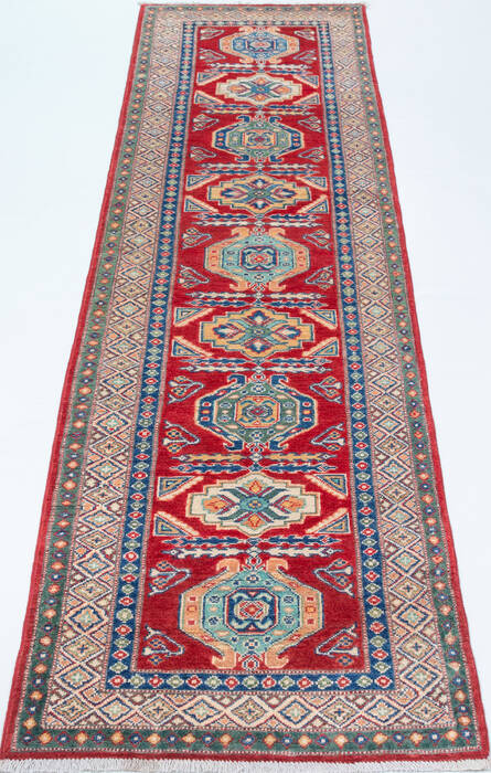 Kazak Red Runner Hand Knotted 28 X 98 Area Rug 700-157769 Image 1