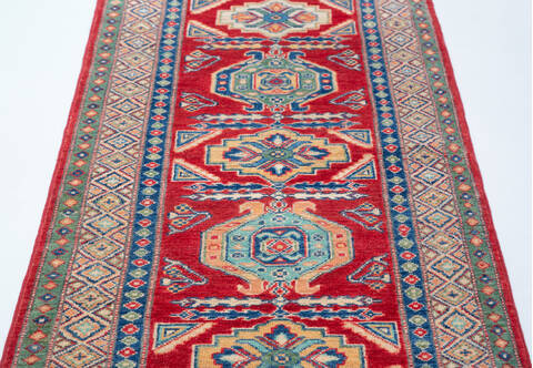 Kazak Red Runner Hand Knotted 28 X 98 Area Rug 700-157769 Image 5